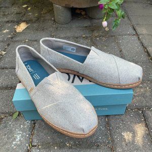 Toms Natural Leather Wrap Alpargata, shimmer, 9 WM